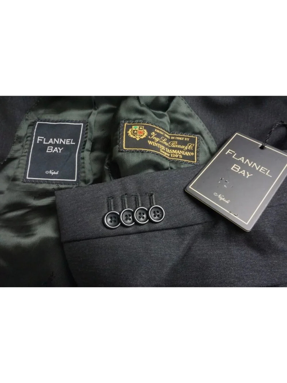 Flannel Bay Gray Loro Piana 120s Wool 2Pc Suit Jacket Pants Sz 40 Brand Newc